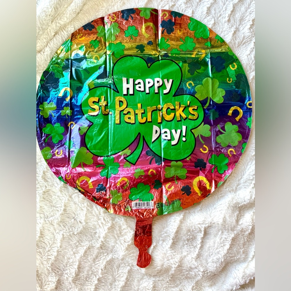 Vintage 18” Double Sided Happy St. Patrick’s Day Rainbow Balloon
